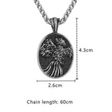 Vintage Nordic Phoenix Necklace Mens Vikings Fire Bird Pendant