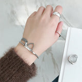 Vintage 925 Silver Chain Tassel Charm Bracelets Retro Style Jewelry