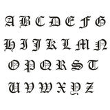 Vintage Old English Font Stainless Steel Initial Necklace Capital Letter Pendant