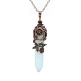 Vintage Opal Necklaces Set - Wire Crystal Moon Necklace