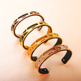 Vintage Open Cuff Bangles Geometric Hollow Bracelet Mix Leather Stainless Steel