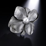 Vintage Large Pearl Flower Brooches Classic Retro Brooch Pins Plant Jewelry