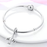 Vintage Silver 925 Airplane Travel Dangle Charm for DIY Jewelry Making