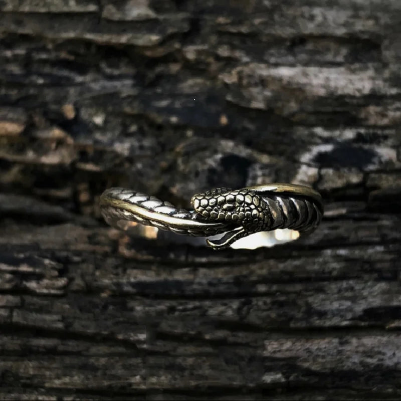 Vintage Snake Ring Men Jewelry Adjustable S925 Tail Finger Access