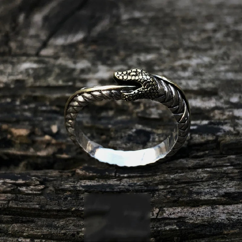 Vintage Snake Ring Men Jewelry Adjustable S925 Tail Finger Access