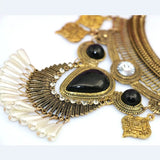 Vintage Owl Maxi Necklace With Pearl Tassels Pendant Women
