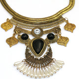 Vintage Owl Maxi Necklace With Pearl Tassels Pendant Women