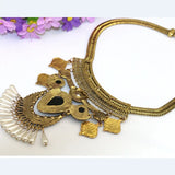 Vintage Owl Maxi Necklace With Pearl Tassels Pendant Women