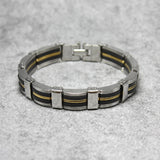 Vintage Chain Bracelet Men Stainless Steel Punk Antique Cross