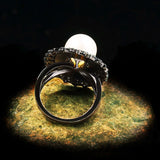 Vintage Palace Inlaid Zirconium AAAA Stone Pearl Ring