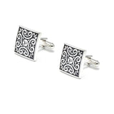 Vintage Square Cufflinks with Enamel for Mens Shirt Wedding Gift