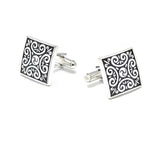 Vintage Square Cufflinks with Enamel for Mens Shirt Wedding Gift