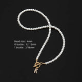 Vintage Pave Cubic 26 Initial Letter Necklace Classic 4mm Pearl Necklace