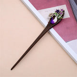 Vintage Peacock Hair Jewelry Ebony Wood Sticks Hairpins Bridal Hair Ornaments