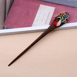 Vintage Peacock Hair Jewelry Ebony Wood Sticks Hairpins Bridal Hair Ornaments