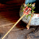 Vintage Peacock Hair Jewelry Ebony Wood Sticks Hairpins Bridal Hair Ornaments
