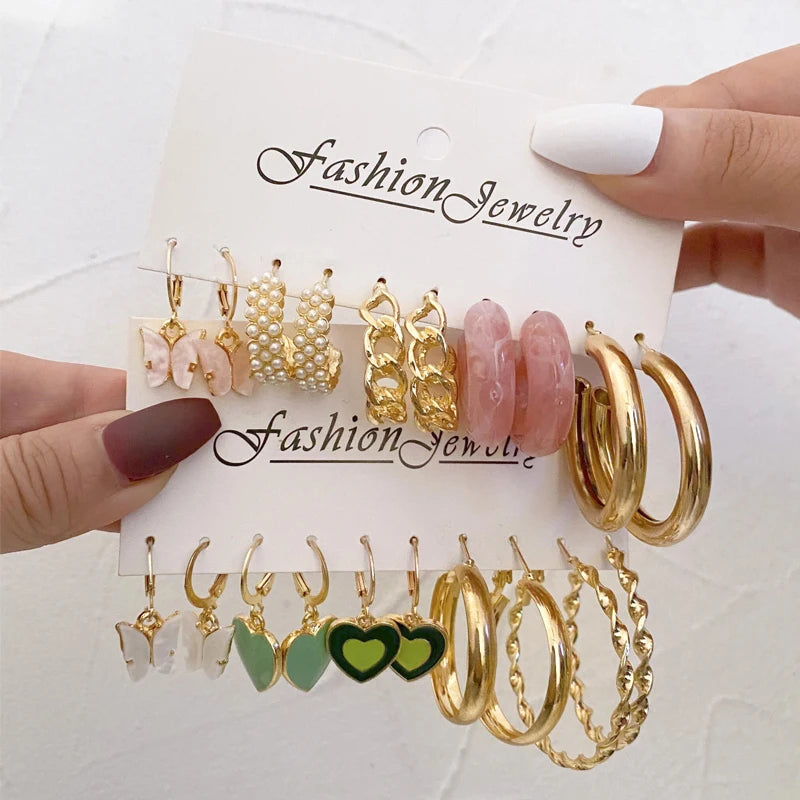 Vintage Pearl Butterfly Earring Set