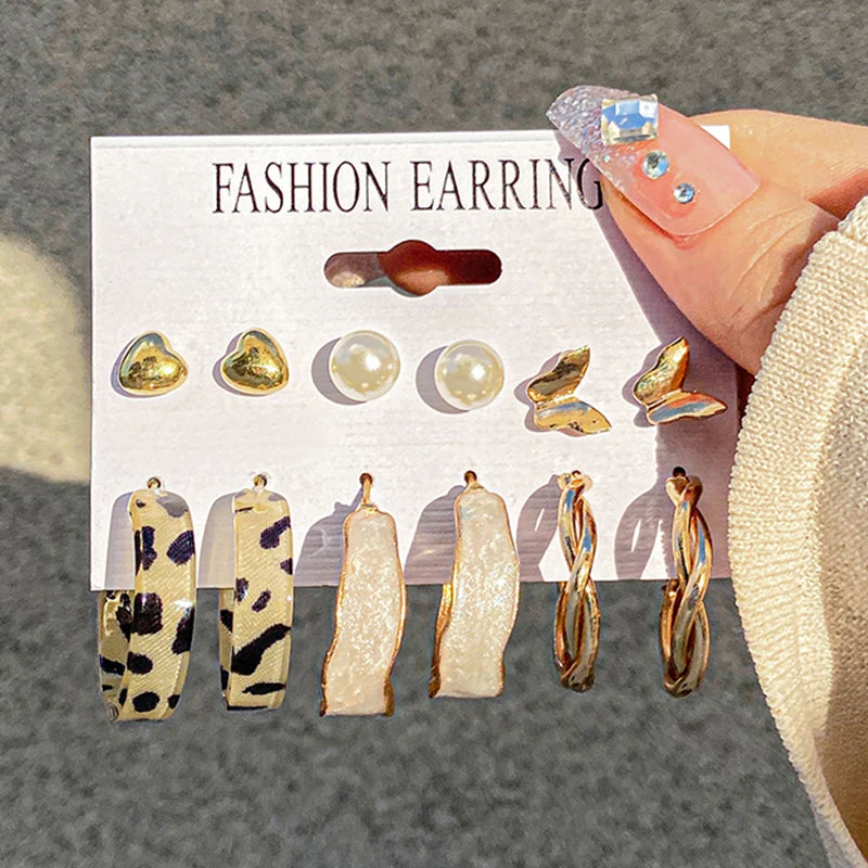 Vintage Pearl Butterfly Earring Set