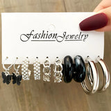 Vintage Pearl Earrings For Women Girls Punk Hoop Earring Set