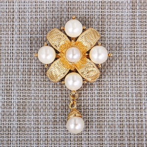 Vintage Pearl Flower Brooch Jewelry For Women/men