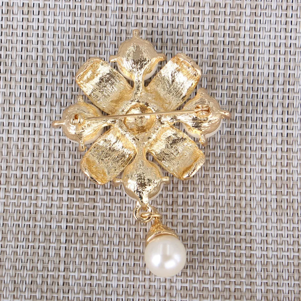 Vintage Pearl Flower Brooch Jewelry For Women/men