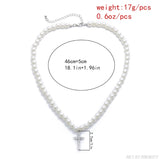 Vintage Pearl Necklace Crystal Cross Choker