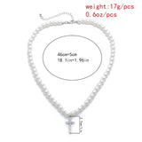 Vintage Pearl Necklace Crystal Cross Rhinestone Pendant Choker