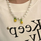 Vintage Pearl Necklace, Beaded, Small Monster Collarbone Chain