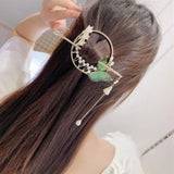Vintage Pearl Tassel Bow Tassel Hairpin Red Rose Hairpin