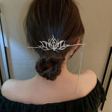Vintage Pearl Tassel Bow Hairpin Red Rose Hairpin
