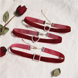Vintage Pearl Velvet Chokers Necklace for Women Girls Retro Geometric Heart Coll