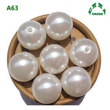 Vintage Pearls Women Necklaces A63 Round Beads 6mm-30mm Chunky Acrylic Spacers
