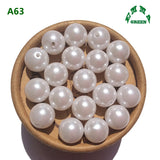 Vintage Pearls Women Necklaces A63 Round Beads 6mm-30mm Chunky Acrylic Spacers