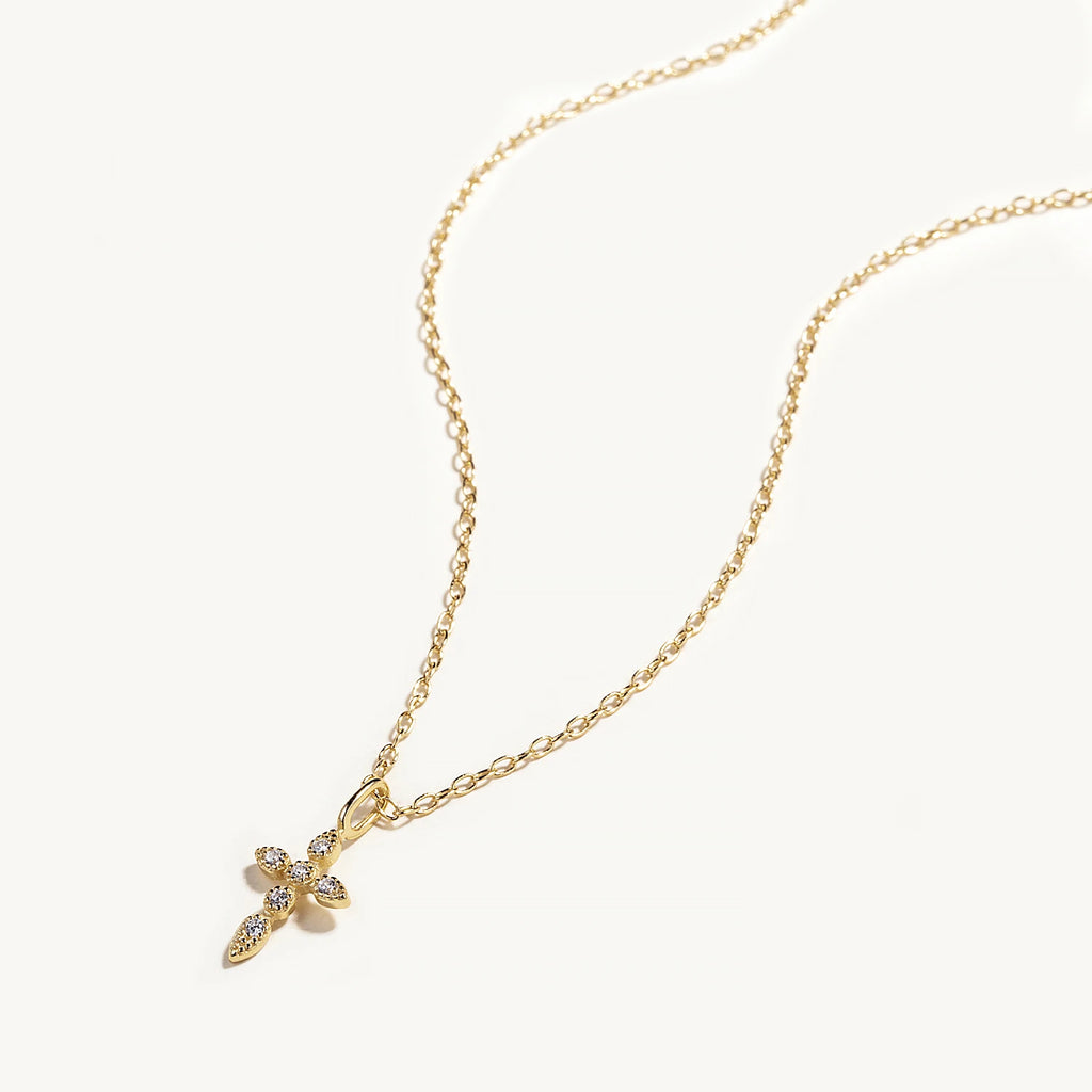 Vintage Cross Necklace 925 Silver Zircon Star Choker Boho Jewelry