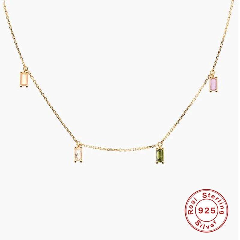 Vintage Cross Necklace 925 Silver Zircon Star Choker Boho Jewelry