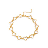 Vintage Pearl Heart Necklace Choker Chain Collier Femme Jewelry Y2k