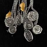 Vintage Pendant Skull Necklace Demon Eye Moon Bird Gothic Gift