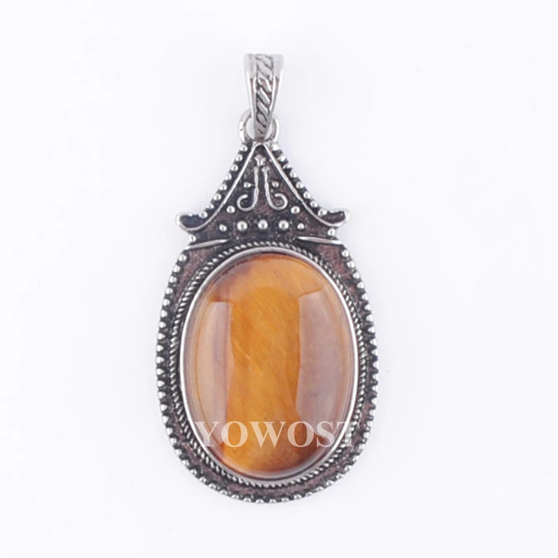 Vintage Tigers Eye Oval Beads Pendant