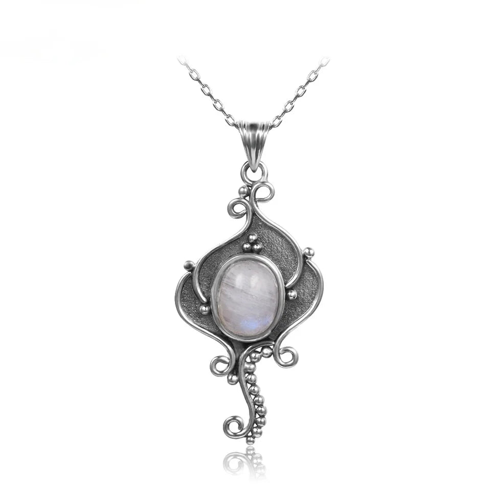 Moonstone Necklace 925 Sterling Silver Jewelry