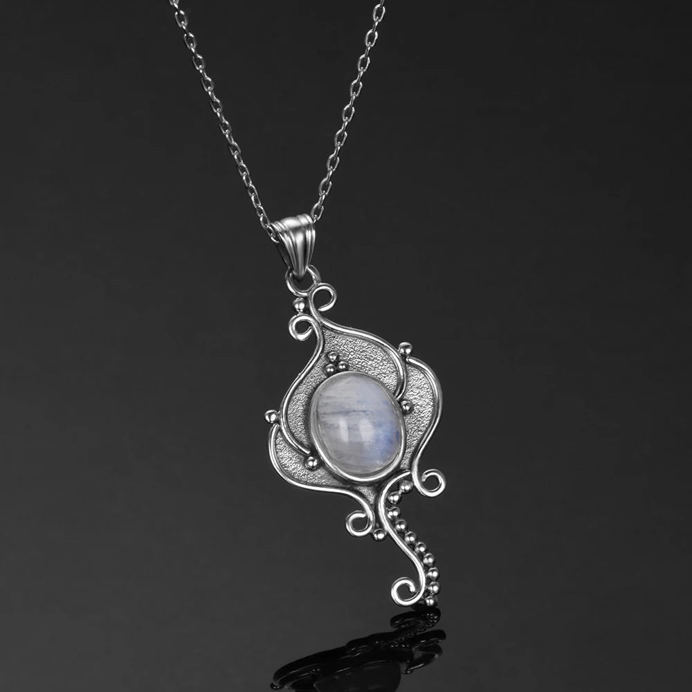 Moonstone Necklace 925 Sterling Silver Jewelry