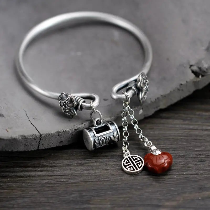 Vintage Personalized Money Bag Bracelet Unisex Flower Bell Bracelet