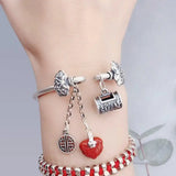 Vintage Personalized Money Bag Bracelet Unisex Flower Bell Bracelet