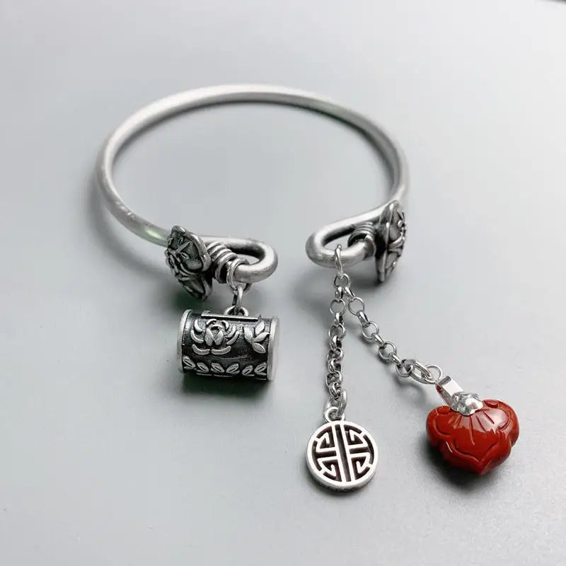 Vintage Personalized Money Bag Bracelet Unisex Flower Bell Bracelet
