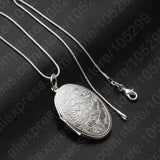 Vintage Photo Locket Necklace 925 Silver Pendant Women Gift