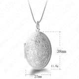 Vintage Photo Locket Necklace 925 Sterling Silver Pendant Necklace