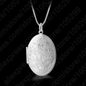 Vintage Photo Locket Necklace 925 Sterling Silver Pendant Necklace