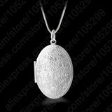 Vintage Photo Locket Necklace 925 Sterling Silver Pendant Necklace