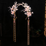 Pink Flower Headbands Fringe Tassel Hairbands Pearl Hair Hoops