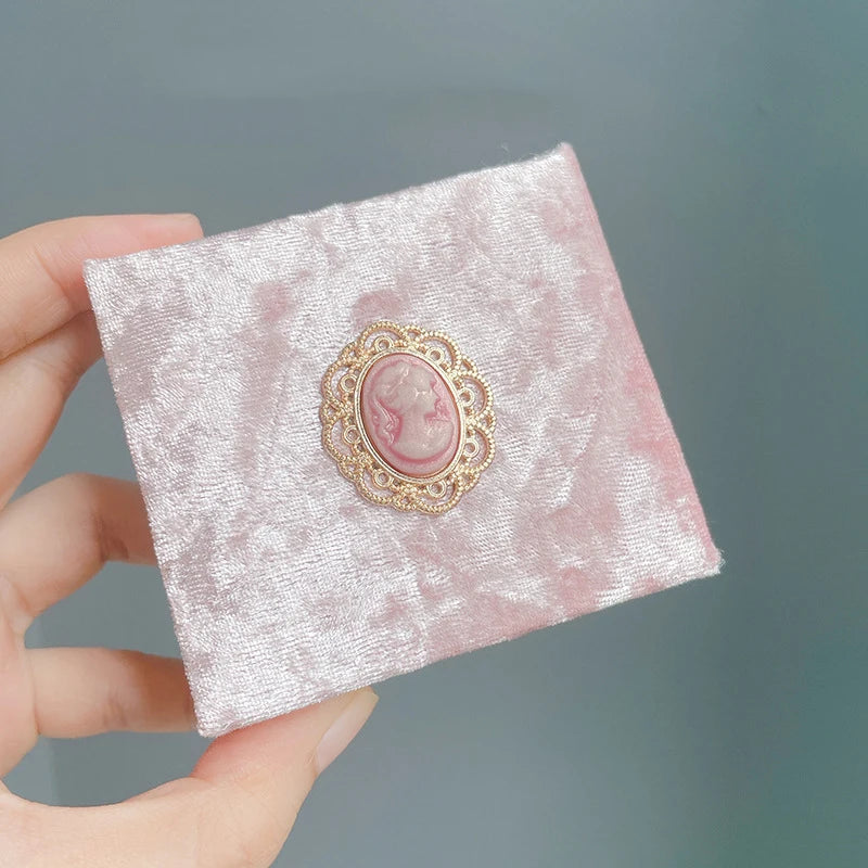 Vintage Pink Velvet Ring Box Pendant Necklace Box High End Jewelry Display