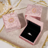 Vintage Pink Velvet Ring Box Pendant Necklace High End Jewelry Display